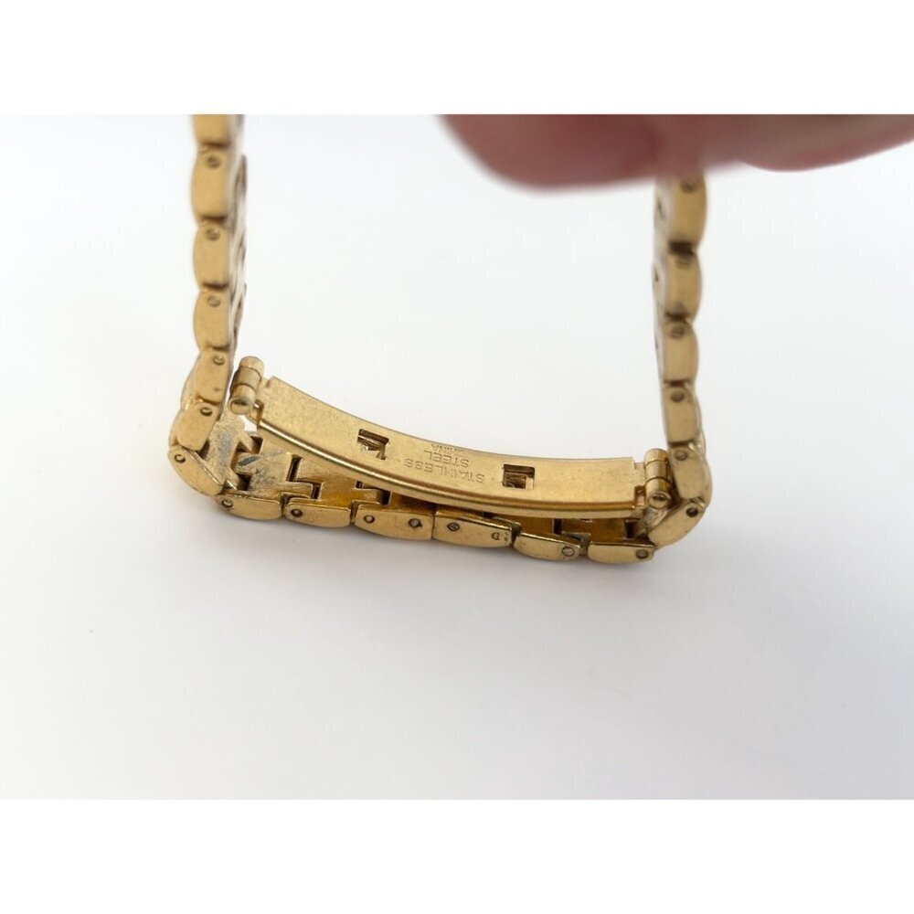 Vanity Fair Rhinestone Framed Gold T Stretch Vintage Wristwatch - 19mm - WORKS! - Picture 12 of 16